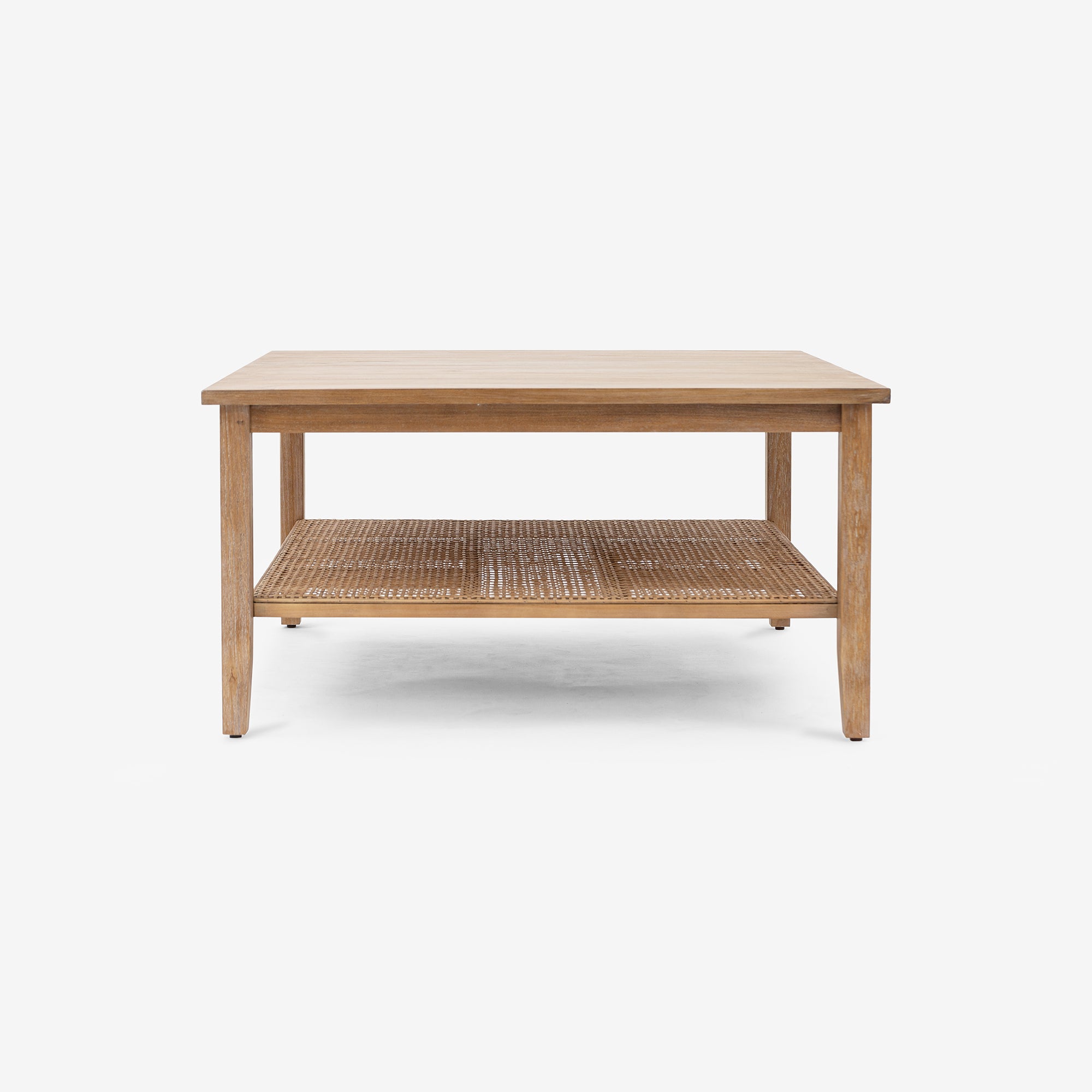 Square Coffee table with Shelf Rattan