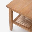 Square Coffee table with Shelf Rattan