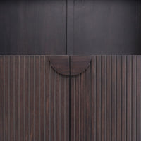 Close-up of a wooden door with a dark finish Javon Black