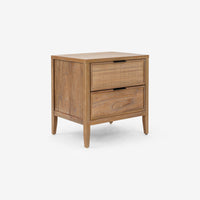 Kalana - 2-Drawer Rattan Nightstand, Natural