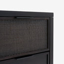 Kalana - 2-Drawer Rattan Nightstand, Black