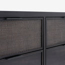 Kalana - 6-Drawer Rattan Dresser, Black