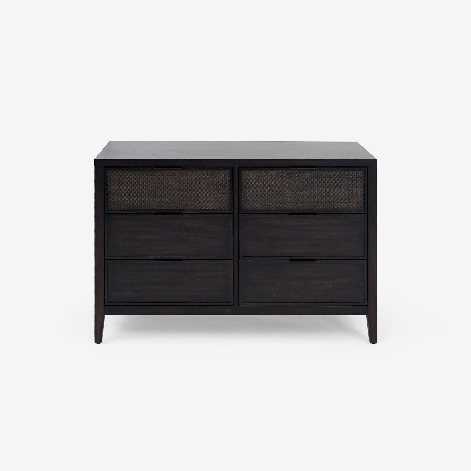 Kalana - 6-Drawer Rattan Dresser, Black