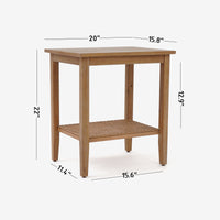 Liora - Rectangular Rattan Accent Table, Black