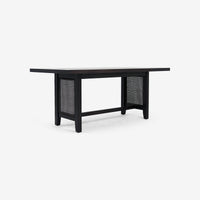 Liora - 72" x 30" Rattan Dining Table, Black