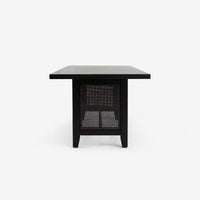 Liora - 72" x 30" Rattan Dining Table, Black