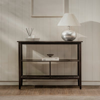 Liora - 41" Rattan Console Table, Black
