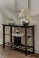 Liora - 41" Rattan Console Table, Black