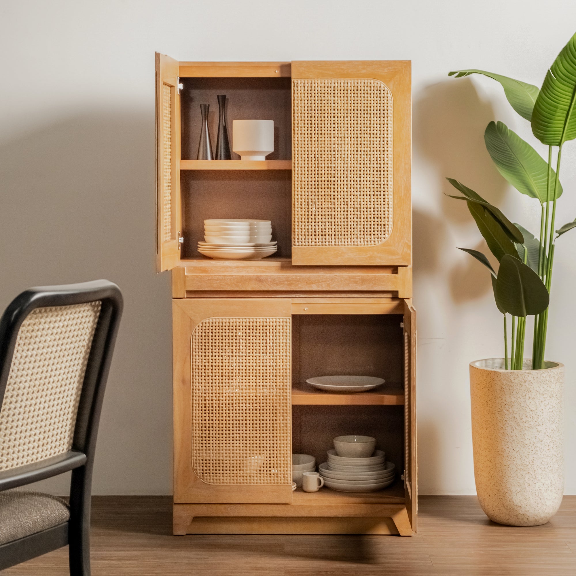 Liora - 31.5" Rattan Modular Cabinet Doors, Natural