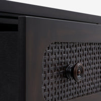 Lurian - 3-Drawer Rattan Dresser, Black