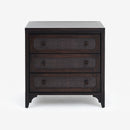 Lurian - 3-Drawer Rattan Dresser, Black