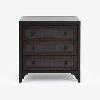 Lurian - 3-Drawer Rattan Dresser, Black