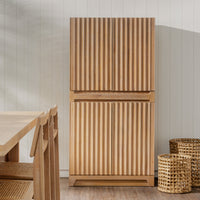 Mira - 31.5" Scalloped Modular Cabinet Doors, Natural