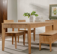 Mira - 72" x 30" Scalloped Dining Table, Natural