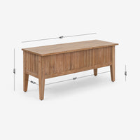 Mira - 42" Scalloped Storage Bench, Black