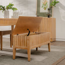 Mira - 42" Scalloped Storage Bench, Natural