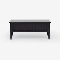 Mira - 42" Scalloped Storage Bench, Black