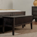 Mira - 42" Scalloped Storage Bench, Black