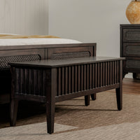 Mira - 42" Scalloped Storage Bench, Black