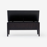 Mira - 42" Scalloped Storage Bench, Black