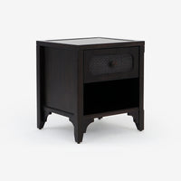 NEW! Lurian - 1-Drawer Rattan Nightstand, Black