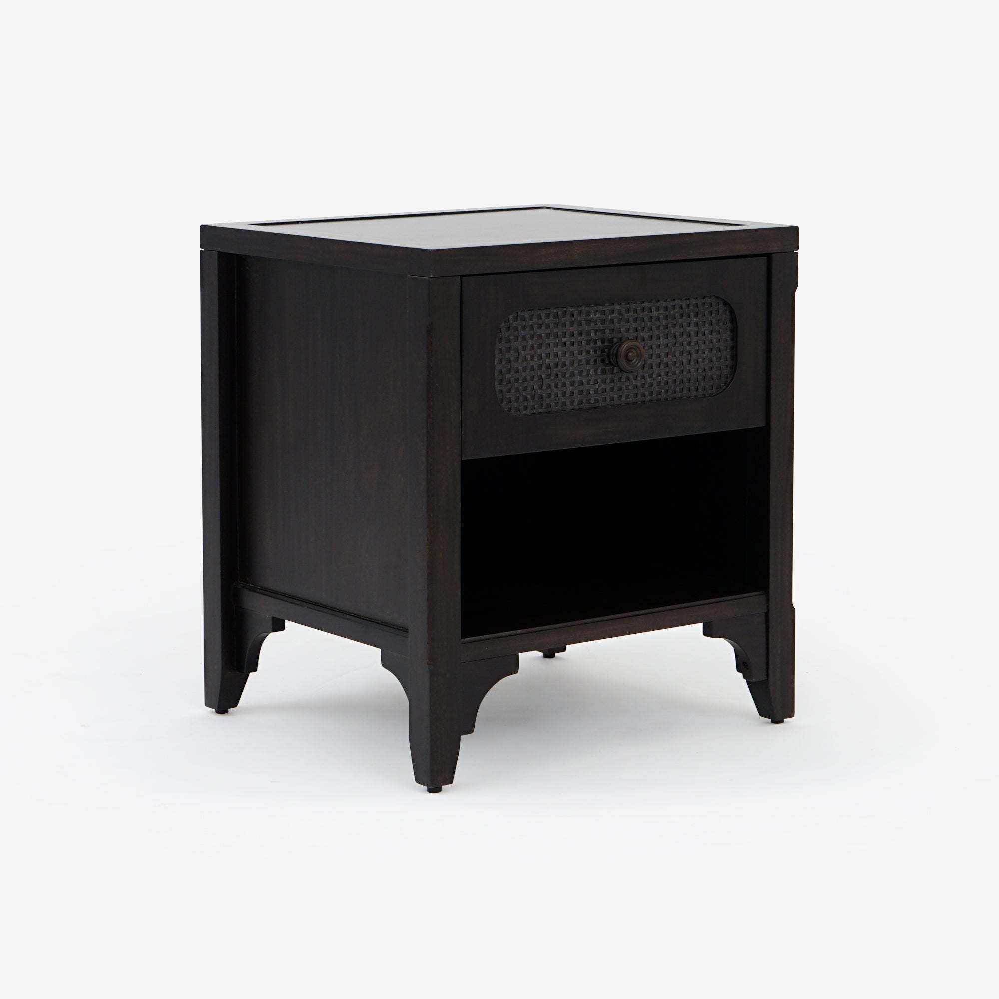 NEW! Lurian - 1-Drawer Rattan Nightstand, Black