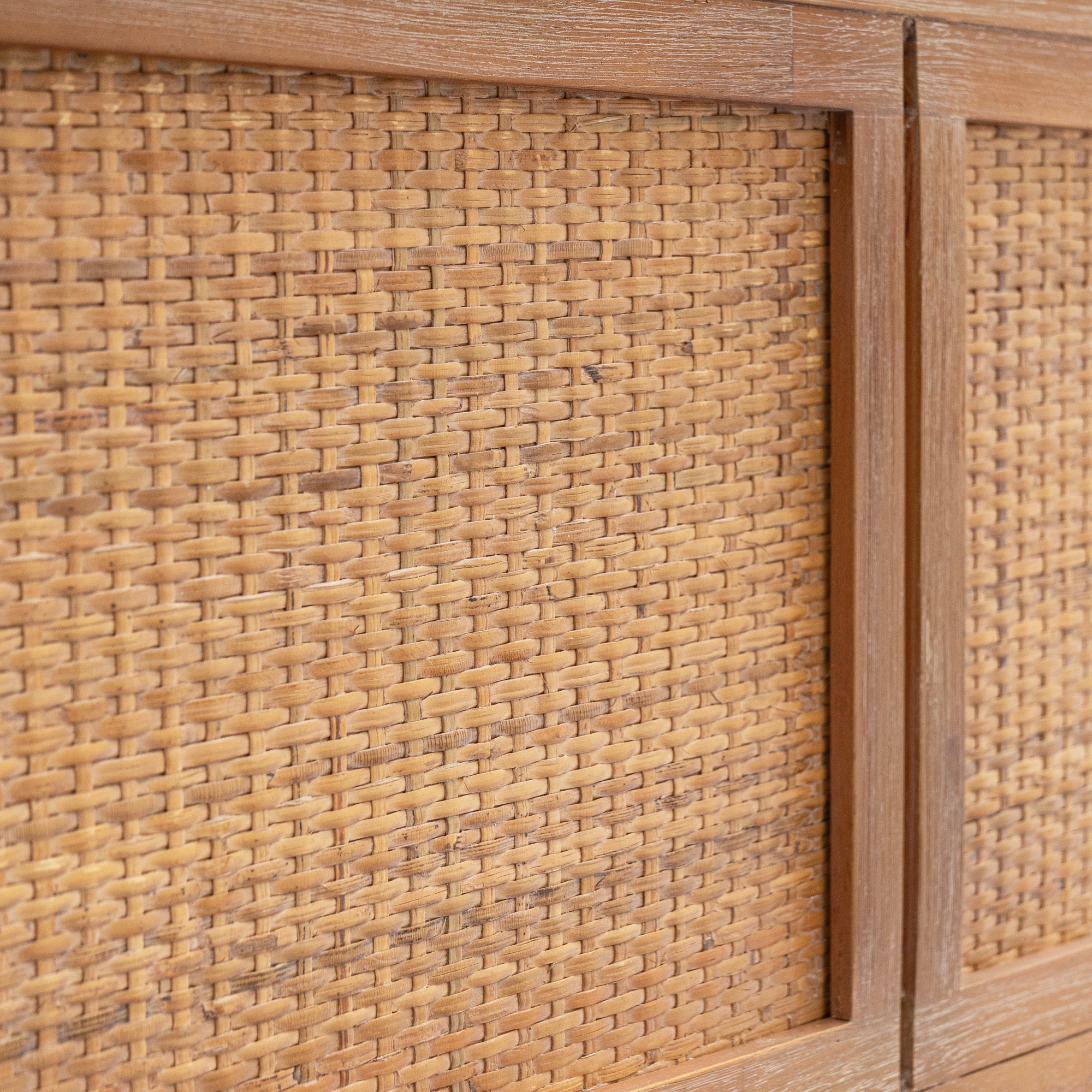 Natural Kalana Queen Rattan Bed Detail Footboard