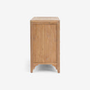 Side View Natural Lurian 3 Drawer Rattan Dresser