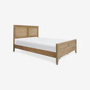 Angled View Natural Lurian Queen Rattan Bed